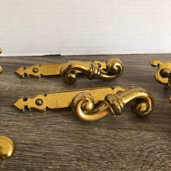 Vtg Brass Chippendale Cabinet Hardware - Picture 4 of 15